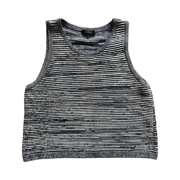 Aritzia Babaton Sculpt Knit Muscle Cropped Tank in Blue/white Size Small - Picture 1 of 4